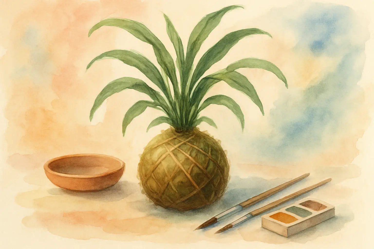 Kit kokedama à faire soi-même: le calme à la maison