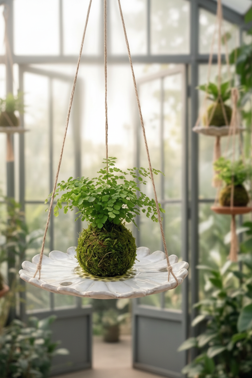 Mini Assiette Marguerite avec Kokedama